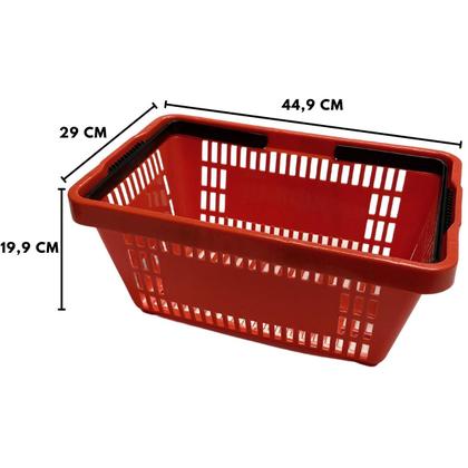 Imagem de Kit Com 5 Cestinha De Supermercado 13 Litros CS 13 Vazada Plástico Pisani
