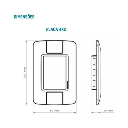 Imagem de Kit com 5 Conjuntos Tomada Simples 20A 4x2 Aria Tramontina