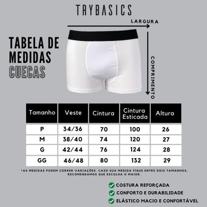 Imagem de Kit com 5 Cuecas Boxer Box Try Basics Algodão Cotton Lisa Básica Casual Moda Masculina