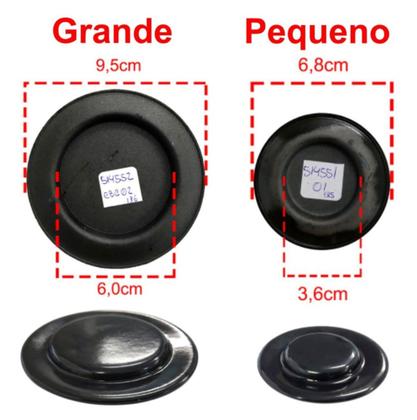 Imagem de Kit Com 5 Espalhadores Tampinha Boca Fogão Cooktop Brastemp Ative