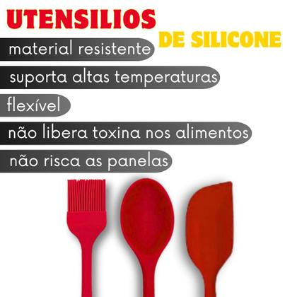 Imagem de Kit com 5 Espátulas de Silicone Pão Duro 21cm Alta Qualidade