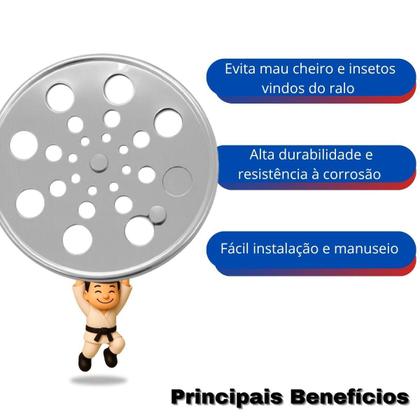 Imagem de Kit com 5 kimetais gr000003 grelha inox 430 redonda 15cm abre/fecha a430 gre