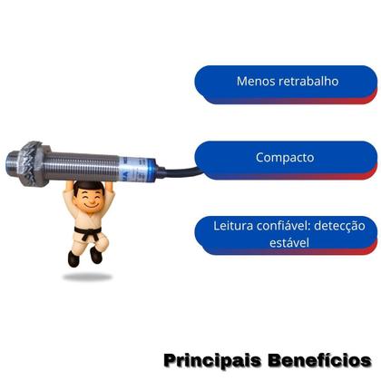 Imagem de Kit com 5 lukma sensor indutivo lm18-3005pc 6-36vdc (faceado) pnp (37003)