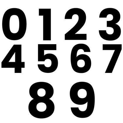 Imagem de Kit com 5 Números Residenciais 12cm Placa ACM Preto Brilhante, Resistente e Fácil de Aplicar