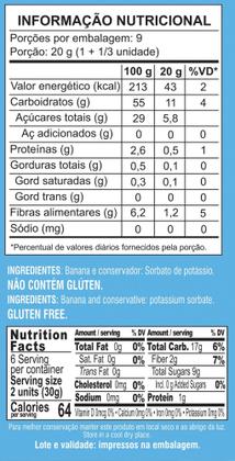 Imagem de Kit com 5 Pacotes de Banana Zero Adição de Açúcar 180g DaColônia