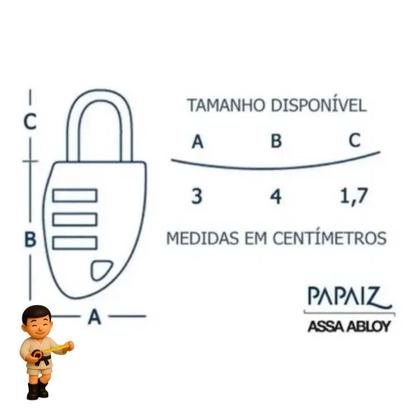 Imagem de Kit com 5 papaiz cadeado com segredo cs23 30mm zamac preto