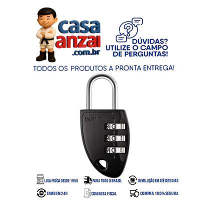 Imagem de Kit com 5 papaiz cadeado com segredo cs23 30mm zamac preto