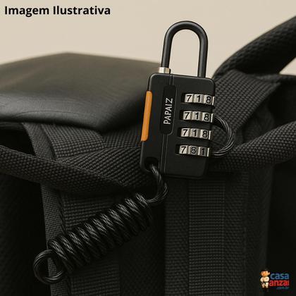 Imagem de Kit com 5 papaiz cadeado segredo cs25 preto com cabo