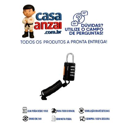 Imagem de Kit com 5 papaiz cadeado segredo cs25 preto com cabo