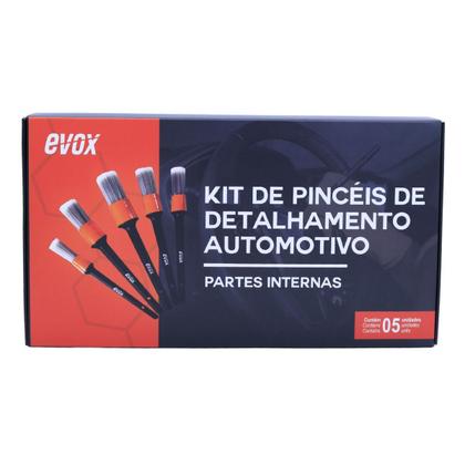 Imagem de Kit com 5 pincéis detalhamento automotivo uso interno - evox