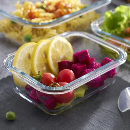 Imagem de Kit Com 5 Potes Herméticos de Vidro Marmitas Fitness Vasilhas Com Tampa Microondas Freezer 370ml