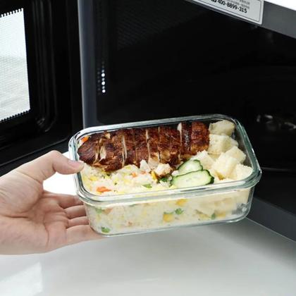 Imagem de Kit Com 5 Potes Herméticos de Vidro Marmitas Fitness Vasilhas Com Tampa Microondas Freezer 370ml