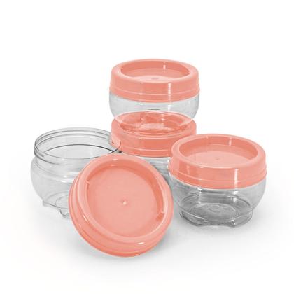 Imagem de Kit Com 5 Potes Organizadores 155ml Cores Lindas Empilha Fácil Gira e Trava Plasútil