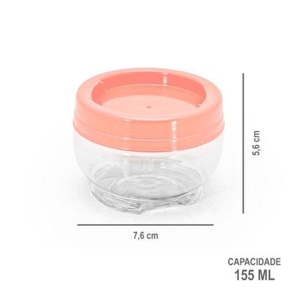 Imagem de Kit Com 5 Potes Organizadores 155ml Cores Lindas Empilha Fácil Gira e Trava Plasútil