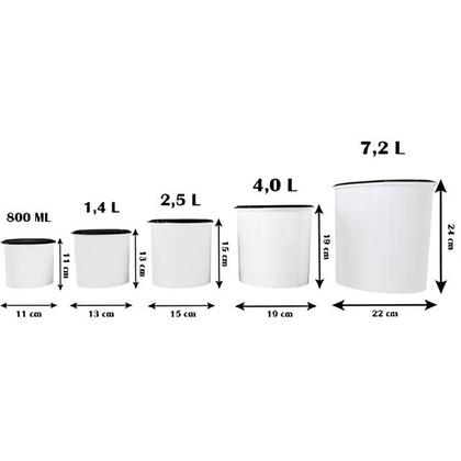 Imagem de Kit Com 5 Potes Porta Mantimentos Redondos Decorados Para Cozinha