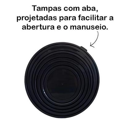 Imagem de Kit Com 5 Potes Porta Mantimentos Redondos Decorados Para Cozinha