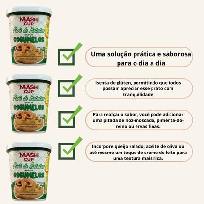 Imagem de Kit com 5 Purês de Batata Instantâneo Mash Cup 80g Sabor Cogumelo  Praticidade e Sabor em Minutos