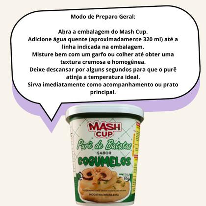 Imagem de Kit com 5 Purês de Batata Instantâneo Mash Cup 80g Sabor Cogumelo  Praticidade e Sabor em Minutos
