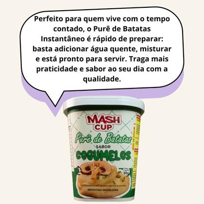 Imagem de Kit com 5 Purês de Batata Instantâneo Mash Cup 80g Sabor Cogumelo  Praticidade e Sabor em Minutos