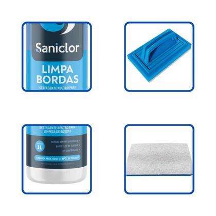 Imagem de Kit com 5 saniclor limpa bordas 1 litro + limpa tudo leve manual