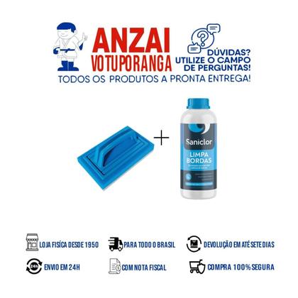 Imagem de Kit com 5 saniclor limpa bordas 1 litro + limpa tudo leve manual
