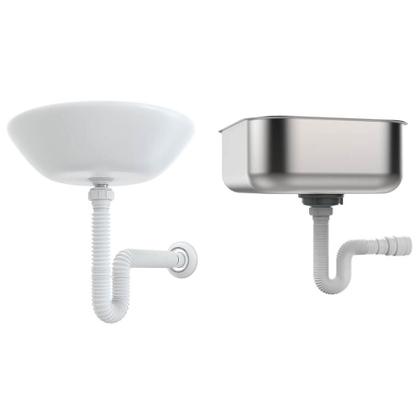 Imagem de Kit com 5 Sifão Universal Extensivo Branco 70cm para Cozinha, Banheiro, Tanque etc. - Blukit