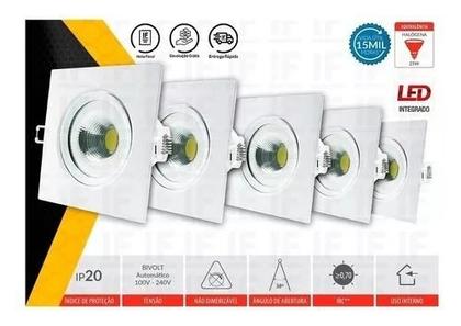 Imagem de Kit Com 5 Spot Lâmpadas Led Quadrada 5w 3000k Branco Quente