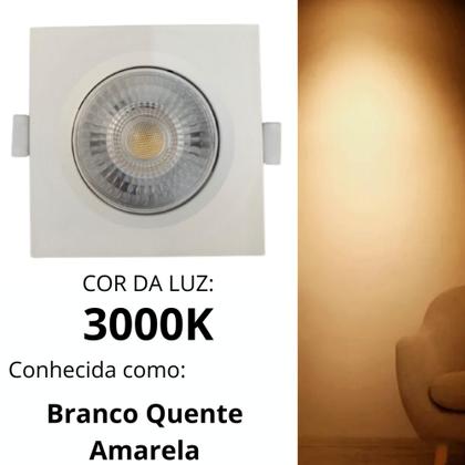 Imagem de Kit com 5 Spot Led De Embutir Quadrado 5w 3000k Luz Amarela Bivolt Avant