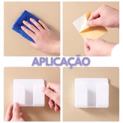 KIT com 5 Suporte Multiuso De Parede Celular Plástico- BRANCO - FERRAGENS Imagem de KIT com 5 Suporte Multiuso De Parede Celular Plástico- BRANCO