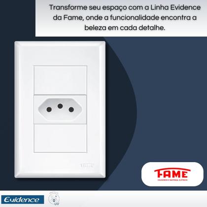 Imagem de Kit Com 5 Tomadas Padrão 2P+T 10A Com Placa Evidence - FAME