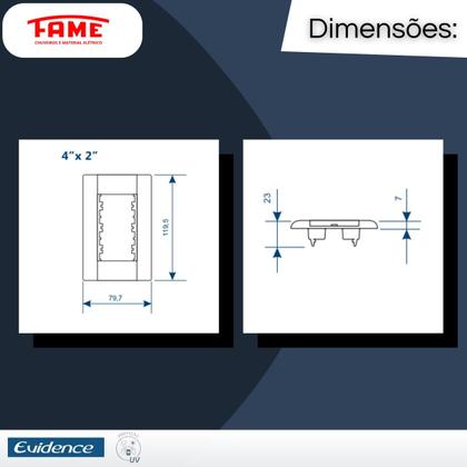 Imagem de Kit Com 5 Tomadas Padrão 2P+T 10A Com Placa Evidence - FAME