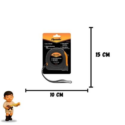 Imagem de Kit com 5 trena curta elastica 5 mx 18mm estojo embor sparta