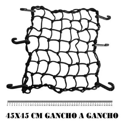 Imagem de KIT COM 5 UN DE Rede Elastico Teia Aranha Garra Para Moto Bagageiro 45x45