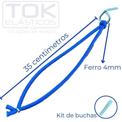 Imagem de Kit Com 50 Elásticos Fixadores De Lona De Piscina - 35 Cm