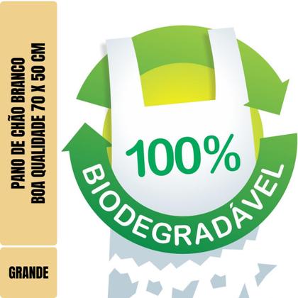 Imagem de Kit com 50 - Pano De Chão Branco Alvejado 70 X 50 Cm - Neves - Grande - Tipo Saco Duplo