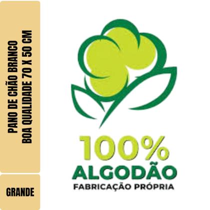 Imagem de Kit com 50 - Pano De Chão Branco Alvejado 70 X 50 Cm - Neves - Grande - Tipo Saco Duplo