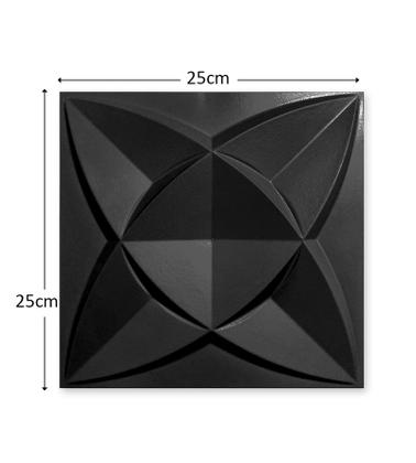 Imagem de Kit com 50 Placas Preta 25x25cm 3D Decorativa Dakar Revestimento Plástico PVC Auto Relevo