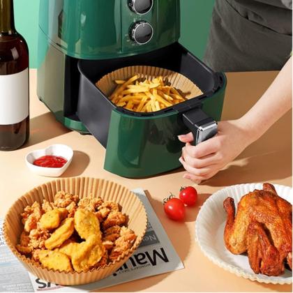 Imagem de Kit com 50 unidades de papel descartável antiaderente para Air Fryer - Paper Liners