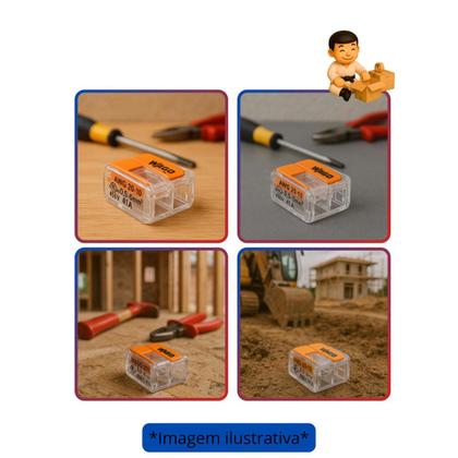Imagem de Kit com 50 wago conector junção 2 fios 0,5-6mm (41a) cristal 221-612 (caixa fechada)