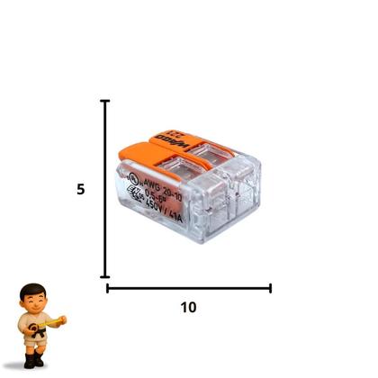 Imagem de Kit com 50 wago conector junção 2 fios 0,5-6mm (41a) cristal 221-612 (caixa fechada)