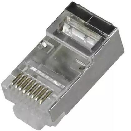 Imagem de Kit com 500 conectores rj45 macho, cat6 blindado