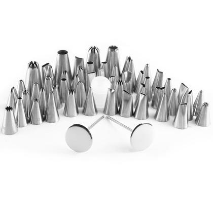 Imagem de Kit com 52 Bicos de Confeitar  Inox com 01 Acoplador