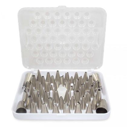 Imagem de Kit com 52 Bicos de Confeitar  Inox com 01 Acoplador