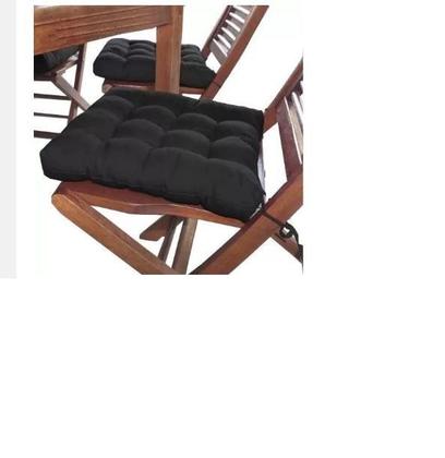 Imagem de Kit com 6 almofadas futon assento para cadeira preta