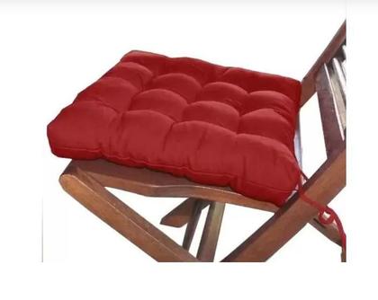 Imagem de Kit com 6 almofadas futon assento para cadeira - vermelha