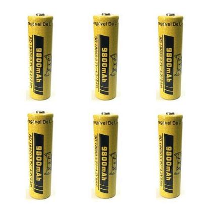 Imagem de Kit com 6 Baterias Recarregaveis JYX 18650 3,7V 9800mAh Liion