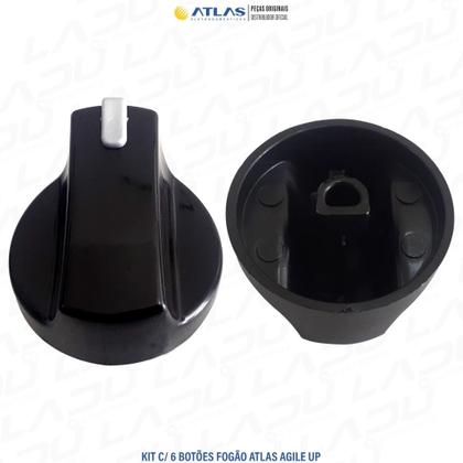 Imagem de Kit com 6 botões Manipulos para fogão Atlas Agile Up