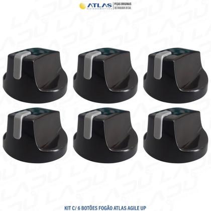 Imagem de Kit com 6 botões Manipulos para fogão Atlas Agile Up