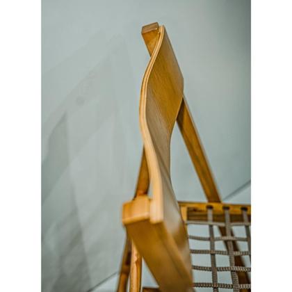 Imagem de Kit com 6 Cadeiras Dobráveis em Madeira com assento em Corda Náutica 1002 - Preebel Mel