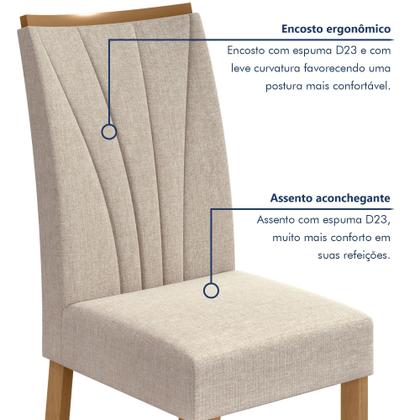 Imagem de Kit com 6 Cadeiras para Sala de Jantar Estofadas Apogeu